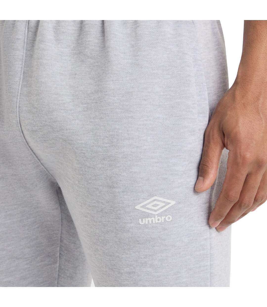 Mens Fleece Jogging Bottoms Grey Marl Umbro-4
