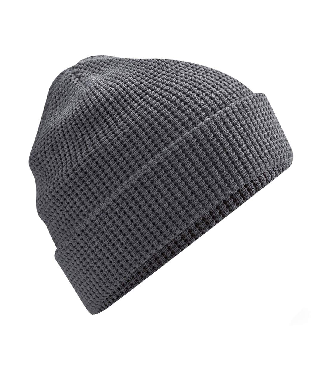 Beechfield Waffle Organic Cotton Beanie (Graphite) - UTBC4986-1