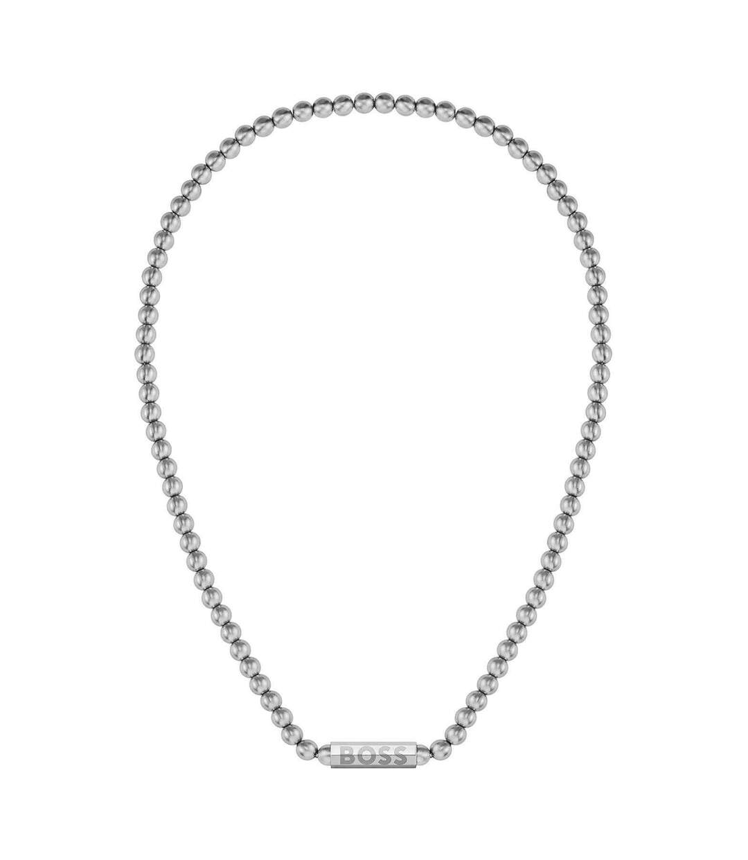 Sphere Metal Stainless Steel Beaded Necklace One Size Silver Boss-2