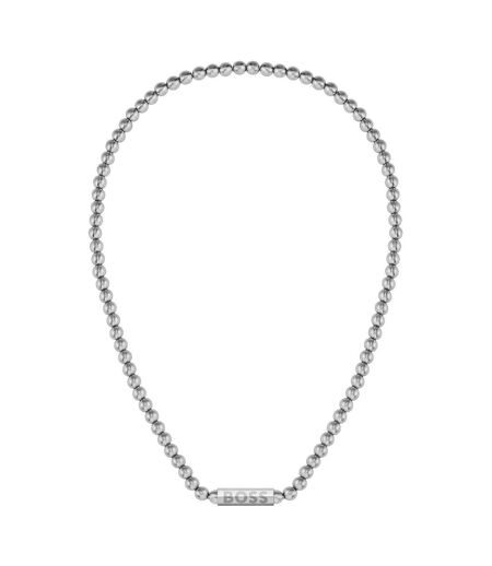 Sphere Metal Stainless Steel Beaded Necklace One Size Silver Boss