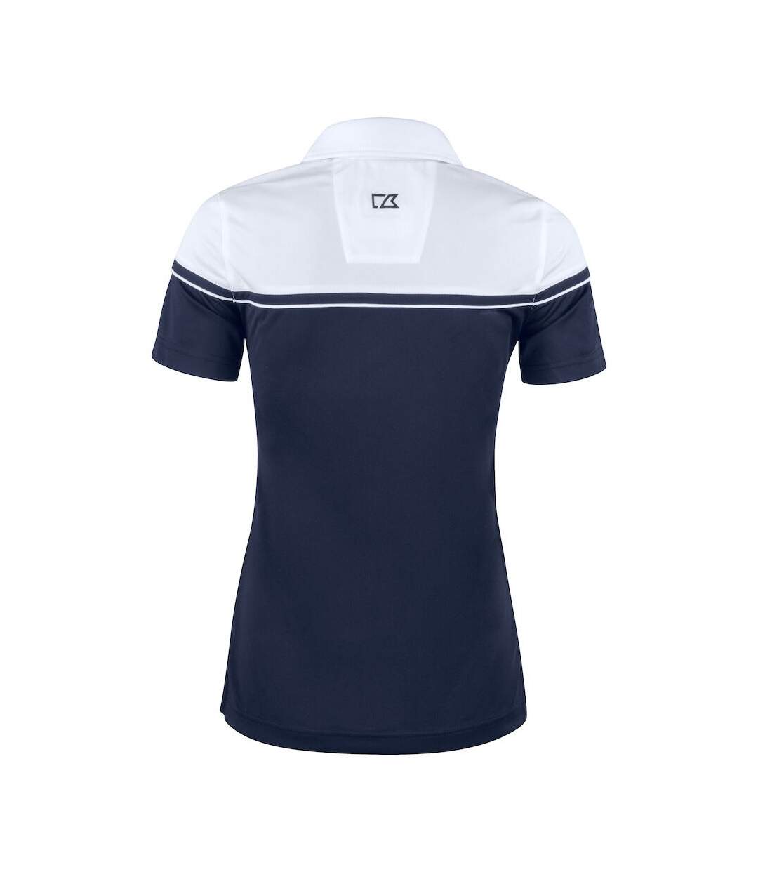 Womens/ladies Seaback Polo Shirt Dark Navy White Cutter & Buck-2