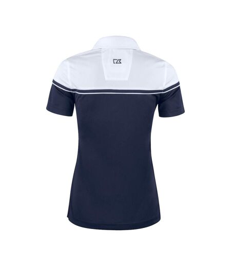 Womens/ladies Seaback Polo Shirt Dark Navy White Cutter & Buck