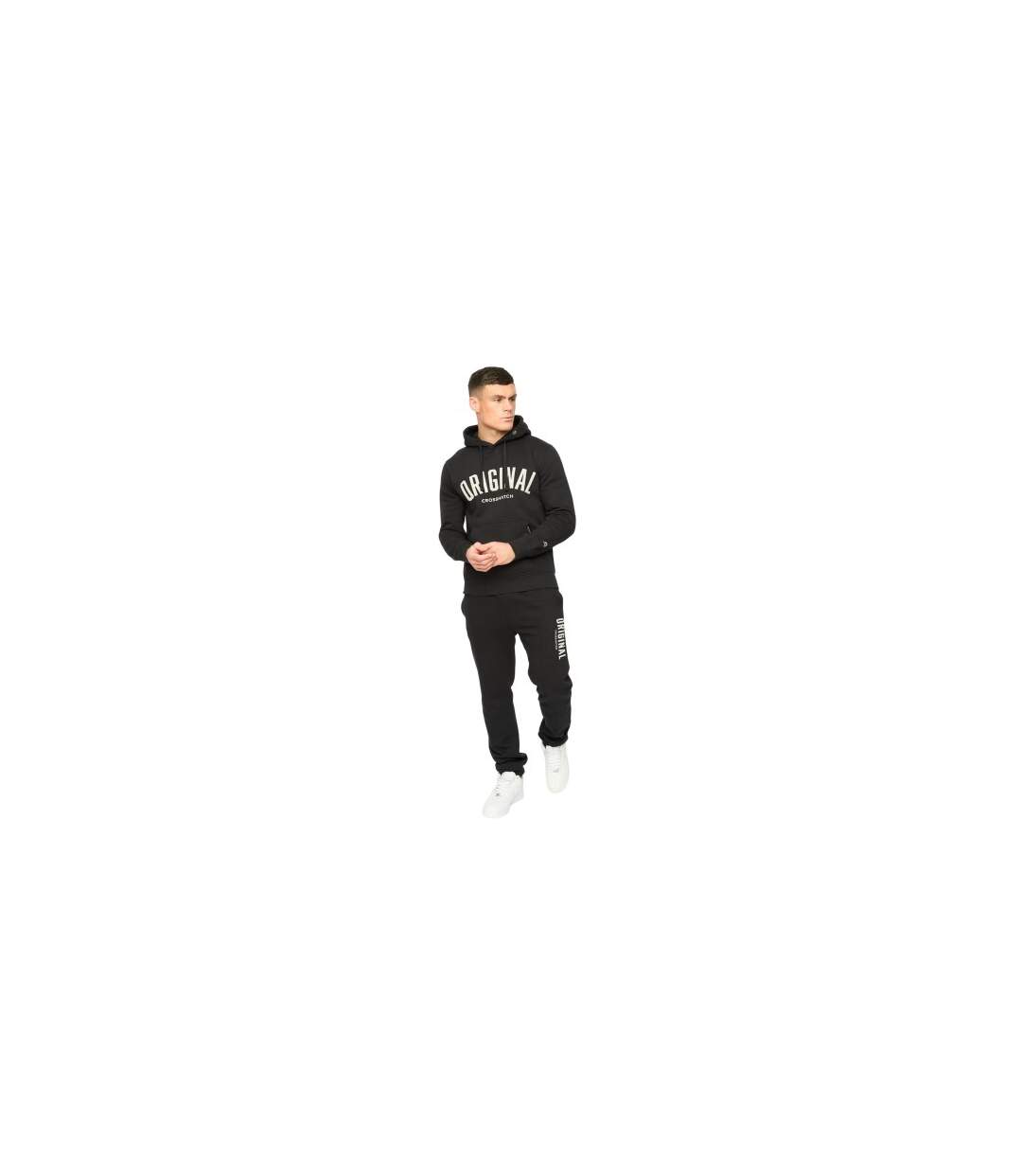 Mens Kensby Hoodie Black Crosshatch-1