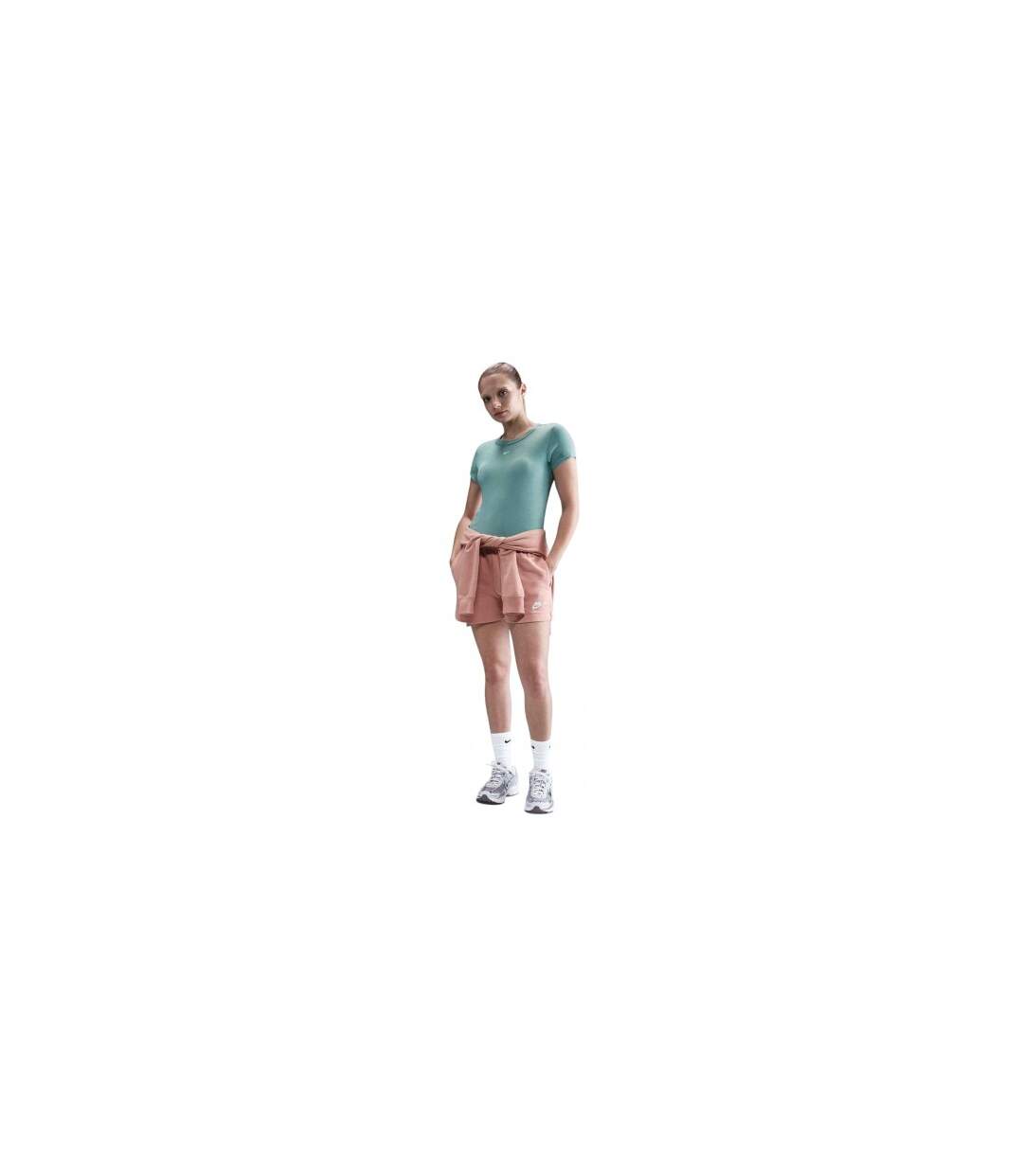 Womens/ladies Chill Swoosh Knitted Slim T-shirt Cannon Nike-1