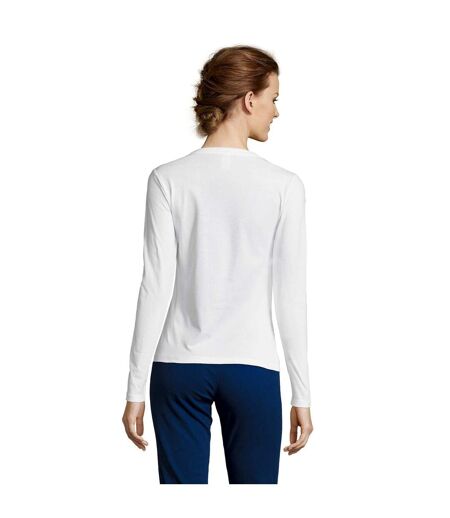 SOLS Womens/Ladies Majestic Long Sleeve T-Shirt (White)