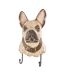 Patère Murale 2 Crochets Bouledogue 36cm Beige-1