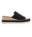 Womens/ladies Diana Open Toe Wedge Mules Black Toms-1