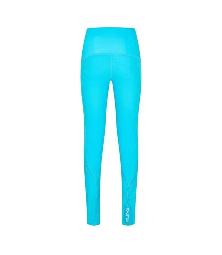 Womens/ladies Series-3 Skyscraper Performance Leggings Blue Skins