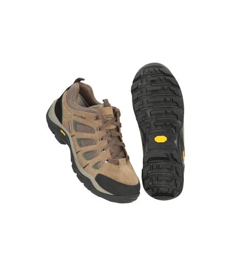 Mens field extreme suede waterproof walking shoes khaki Mountain Warehouse