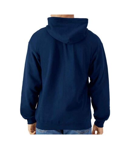 Mens midweight soft touch full zip hoodie navy Gildan