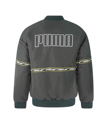 Mens Checked Heavyweight Bomber Jacket Black Puma