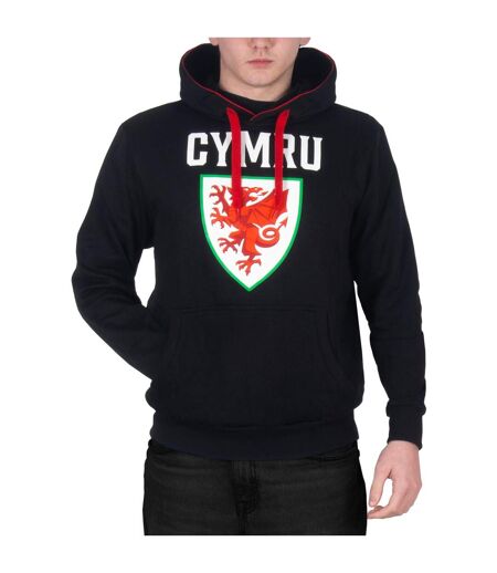 Mens Graphic Fleece Hoodie Black FA Wales