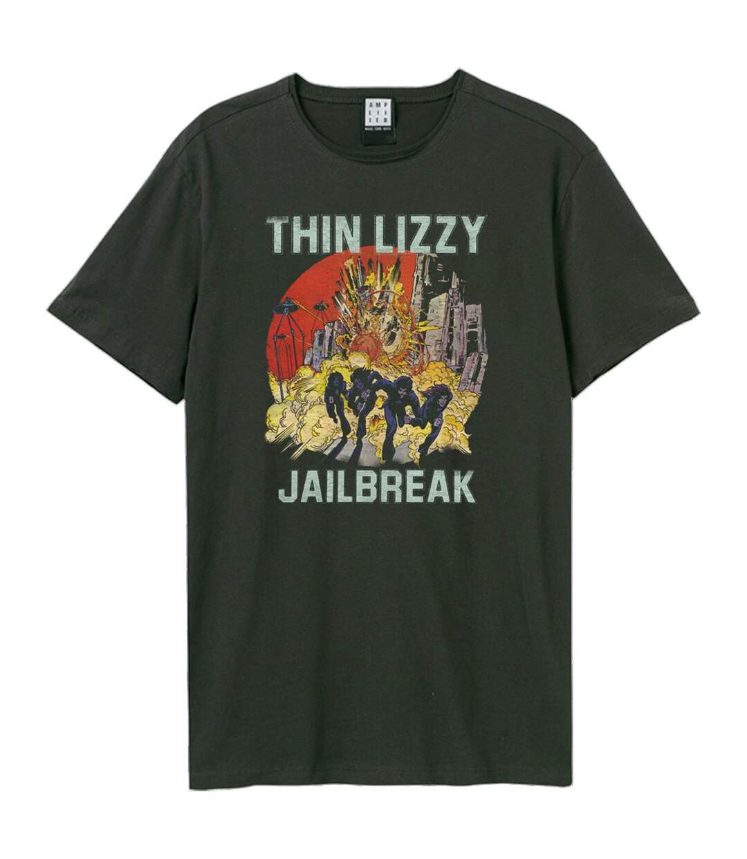 Unisex Adult Jailbreak Thin Lizzy T-shirt Charcoal Amplified-1