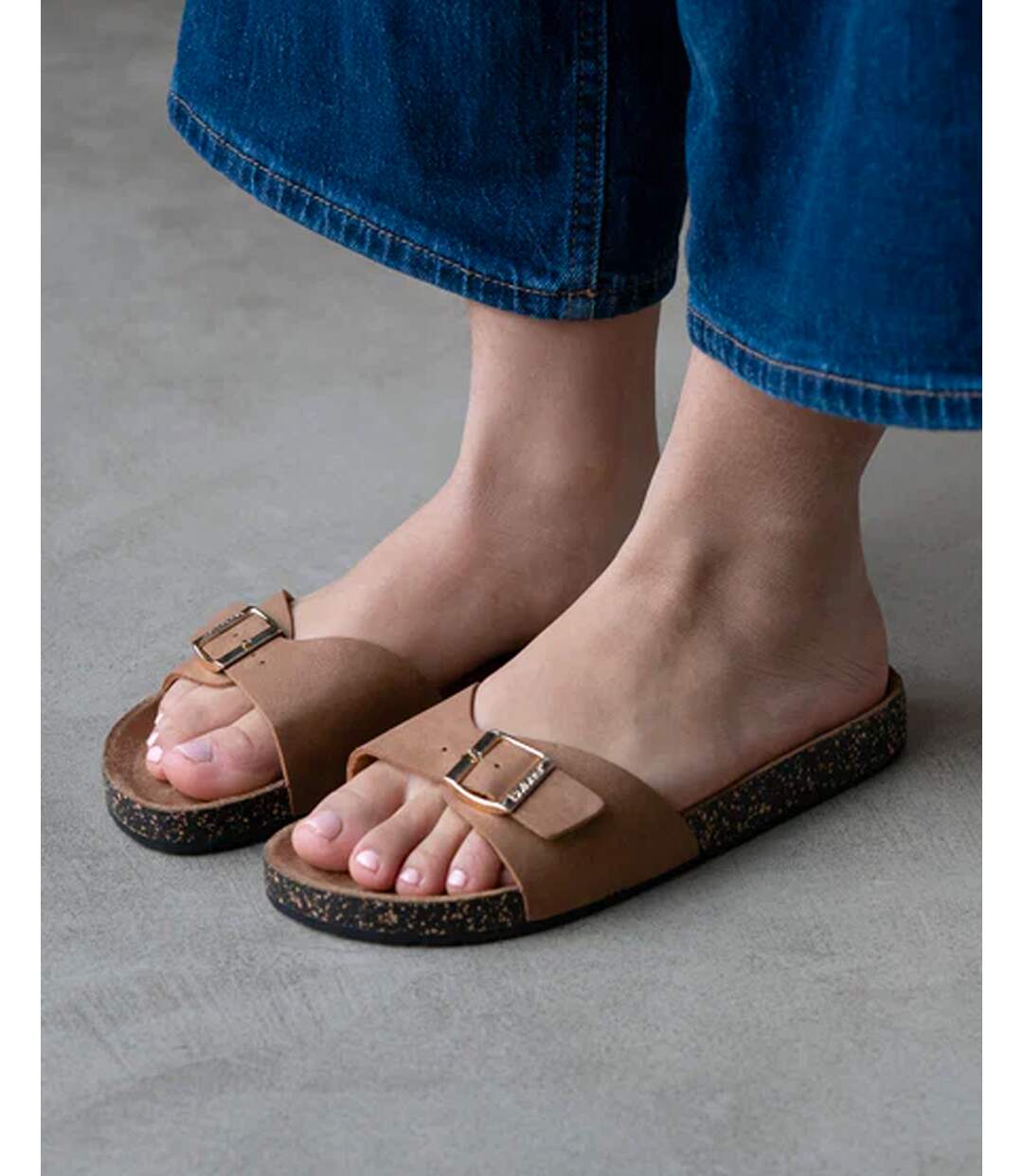 Isotoner Mules femme sandales à bride extra confort, semelle intérieure cuir-2
