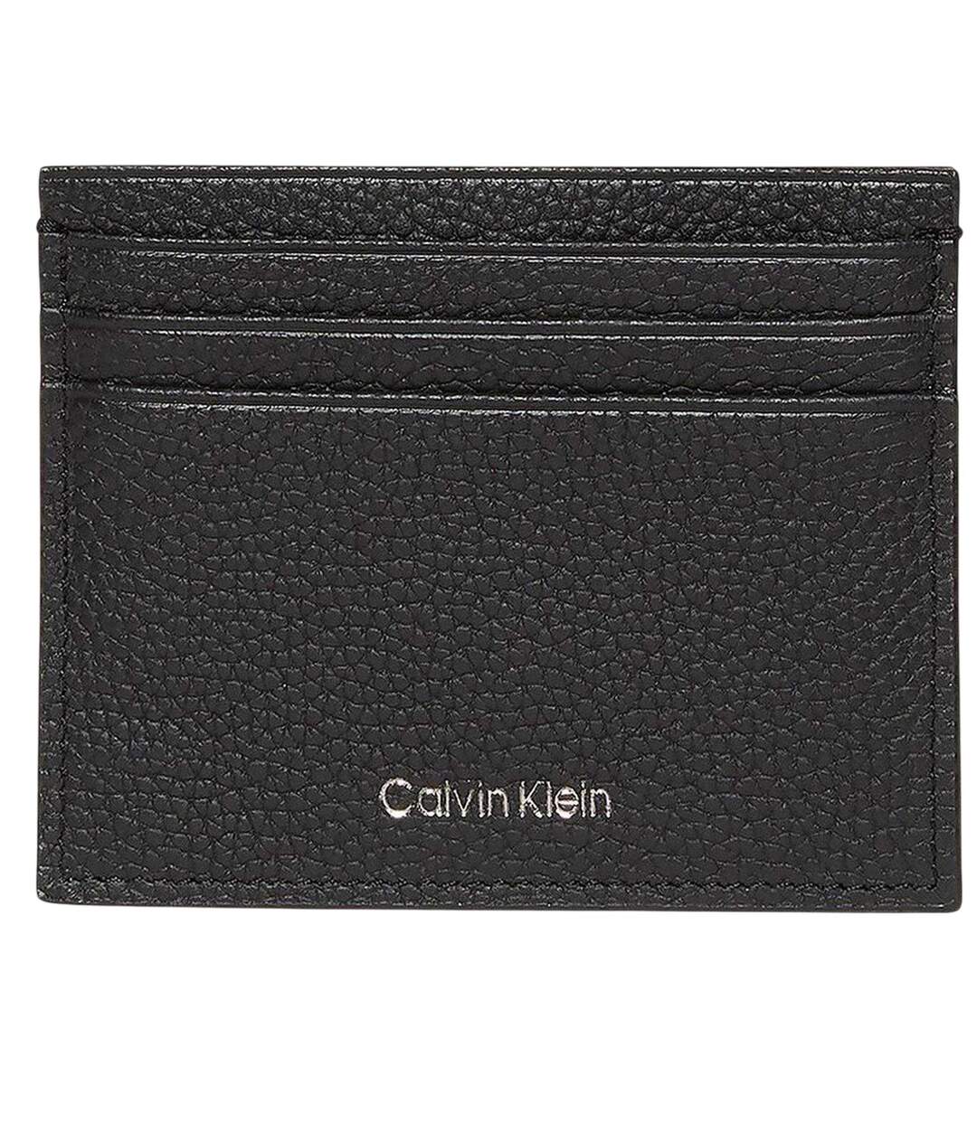 Logo Leather Card Holder One Size Black Calvin Klein-1