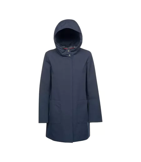Parka Motif/style Long Floretia Femme Bleu Foncé Geox