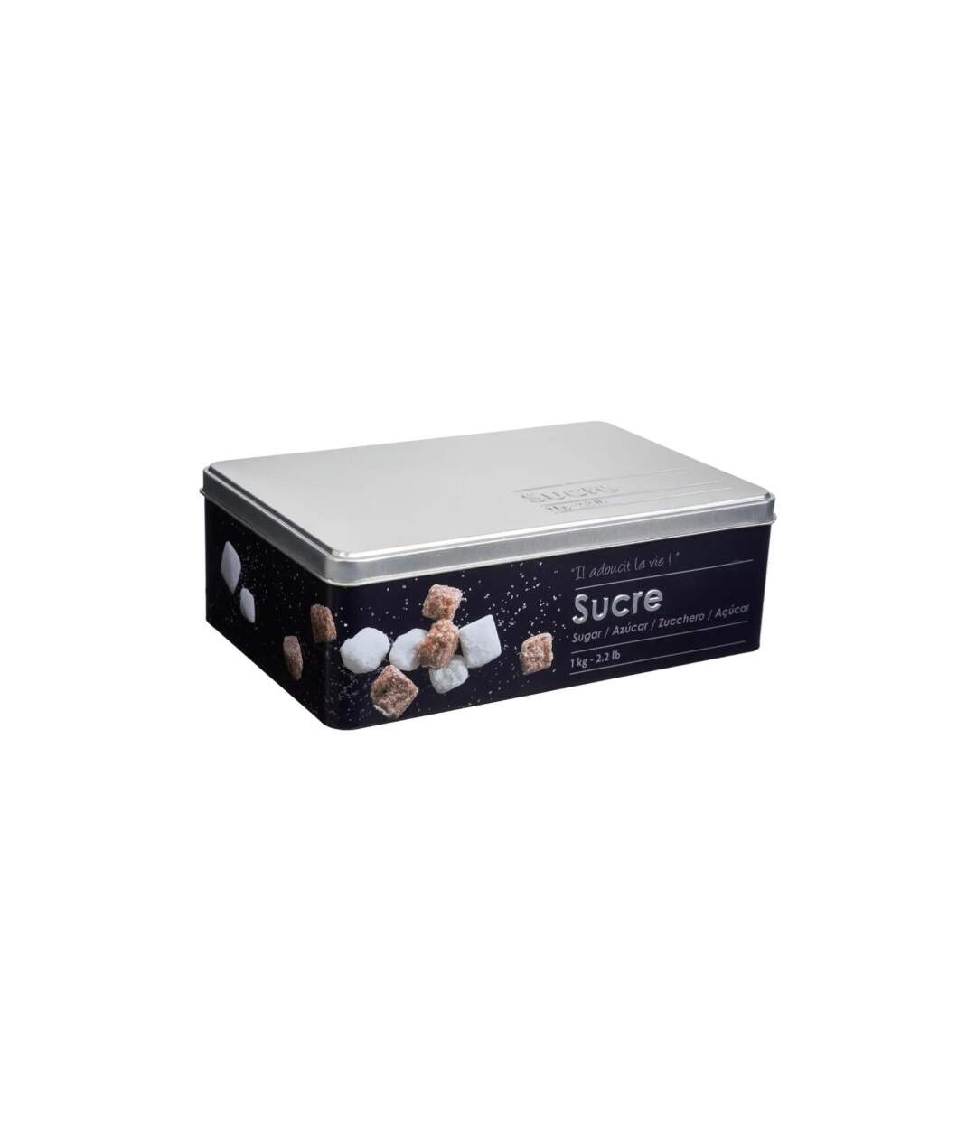 Boîte à Sucre en Morceaux Relief II 20cm Noir-1
