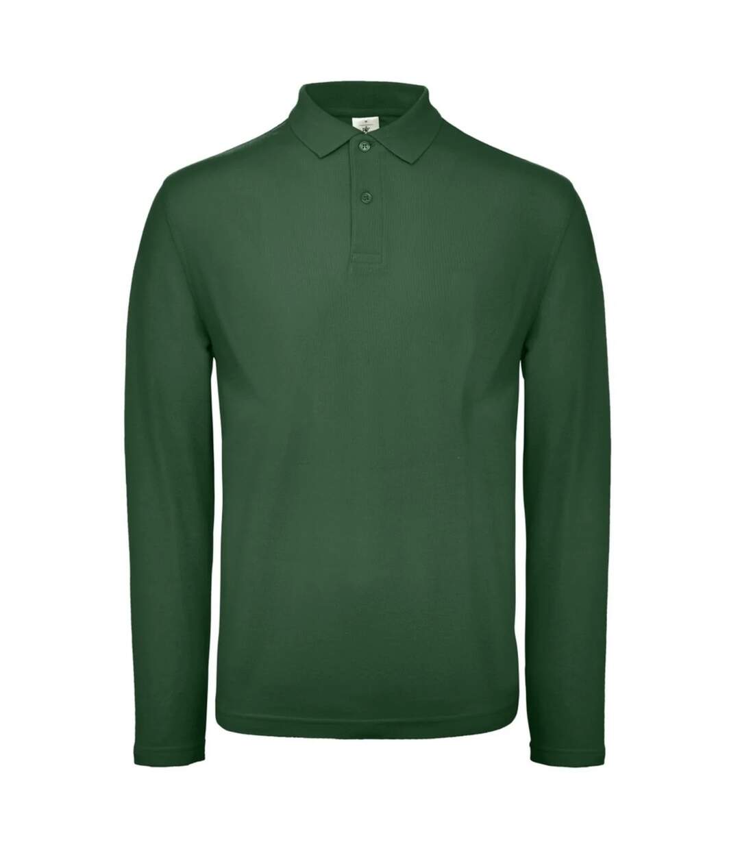 Mens Id.001 Long-sleeved Polo Shirt Bottle Green B&C-1
