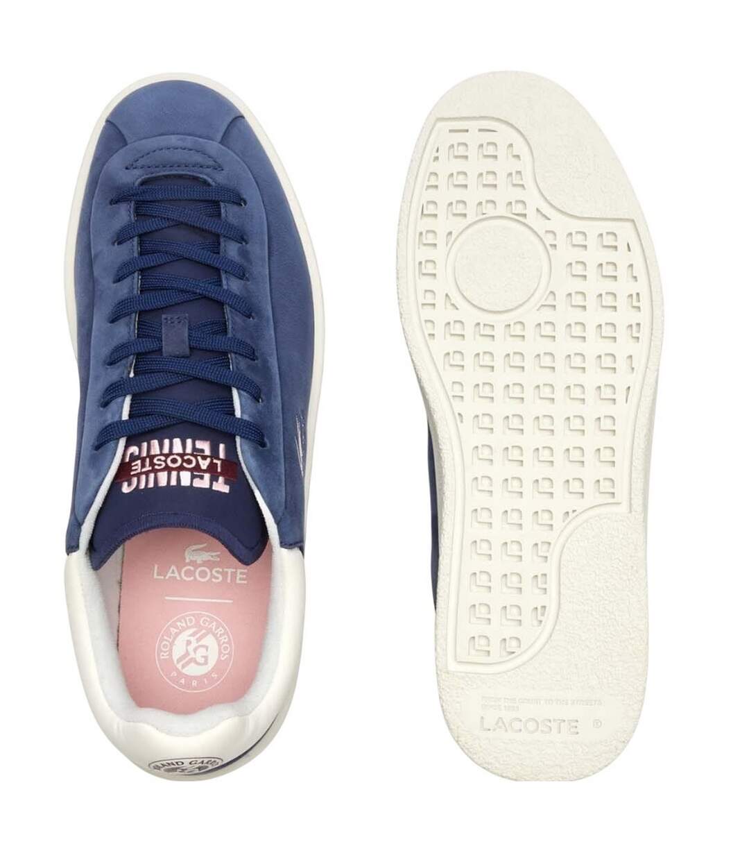 Mens Lineshot Logo Leather Trainers Blue Lacoste-4