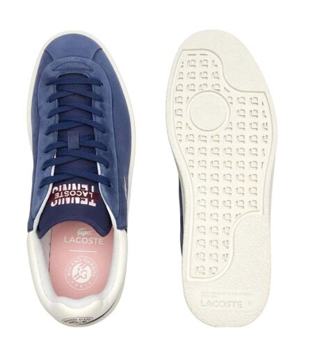 Mens Lineshot Logo Leather Trainers Blue Lacoste
