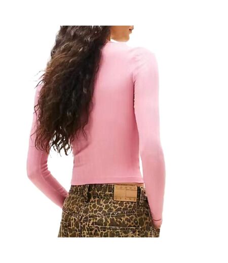 T-Shirt manches longues rose femme tommy hilfiger dw0dw21575