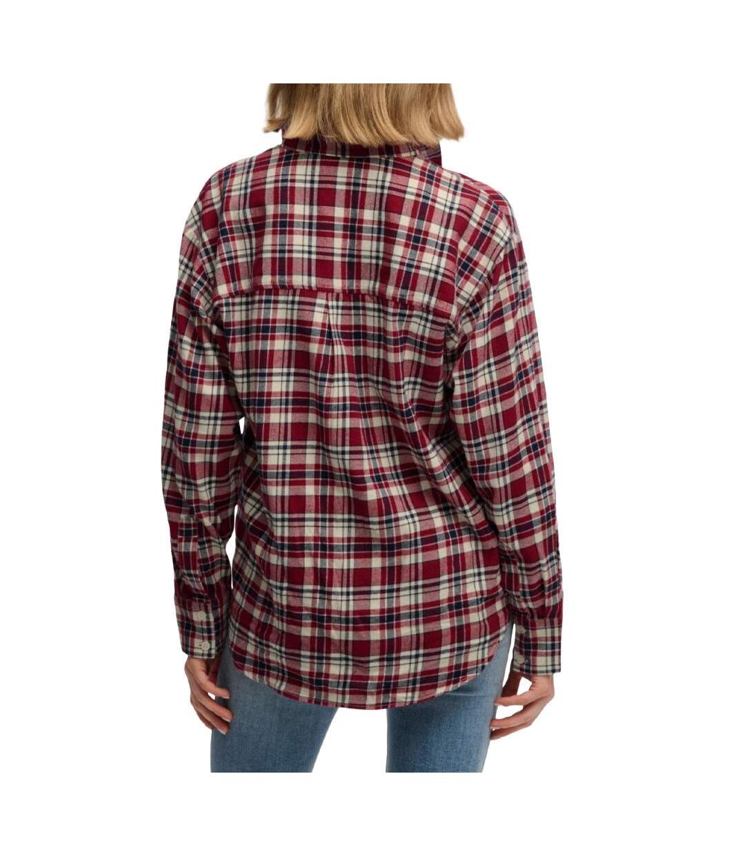 Chemise à carreaux bordeaux/marine femme superdry check-2