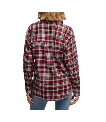 Chemise à carreaux bordeaux/marine femme superdry check
