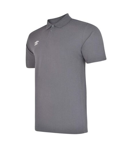 Mens Essential Polo Shirt Carbon White Umbro
