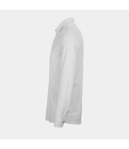 NEOBLU Mens Basile Piqué Natural Long-Sleeved Shirt (Optic White)