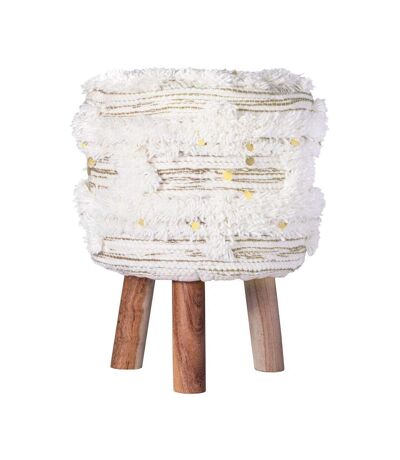 Tabouret semi artisanal en laine ZASI