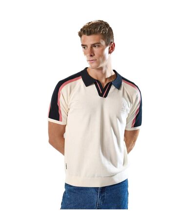 Mens palet percival knitted stripes football polo shirt white Umbro