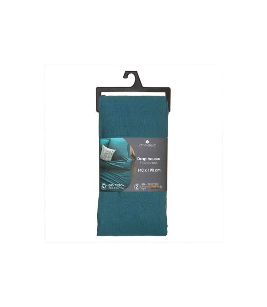 Drap Housse Intérieur 140x190cm Bleu Canard-3