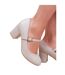 Womens/ladies araceli block heel mary janes nude Where´s That From-2