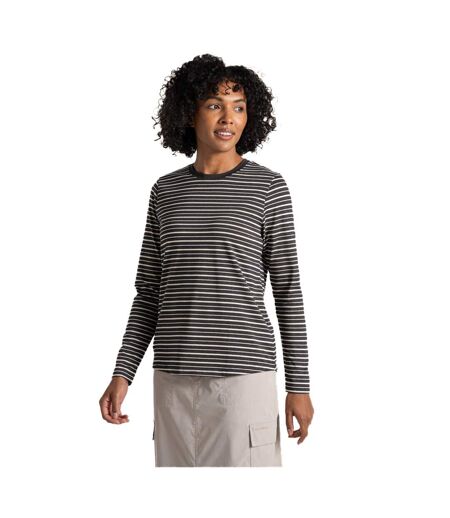 T-shirt Manches Longues Motif/style Rayé Akona Femme Gris Foncé Craghoppers
