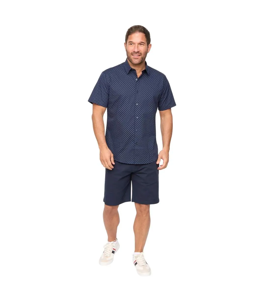 Chemises Manches Courtes Domesta Homme Bleu Marine Blanc Imprimé Bewley & Ritch-4