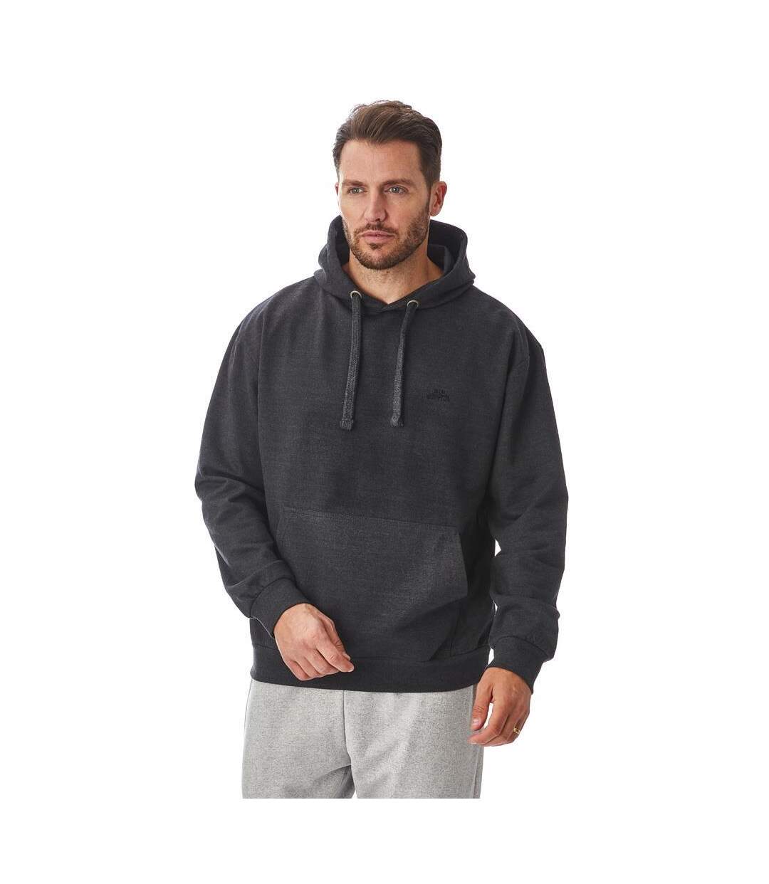 Mens fleece regular hoodie charcoal grey Iron Mountain