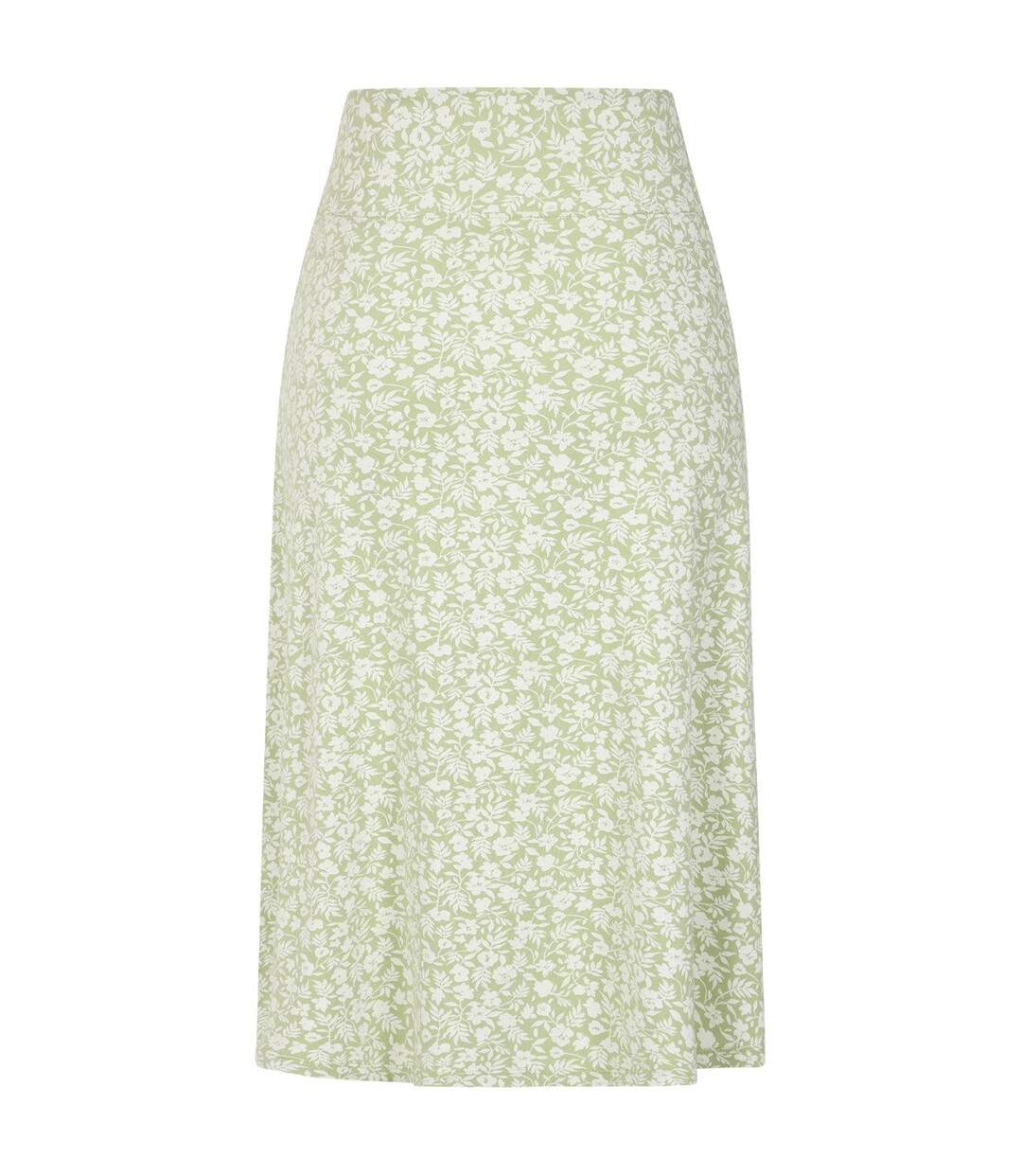 Womens/ladies Floral Jersey Skirt Grass Green Lazy Jacks-2