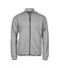 Mens Full Zip Athletic Cardigan Heather Grey Tee Jays-1