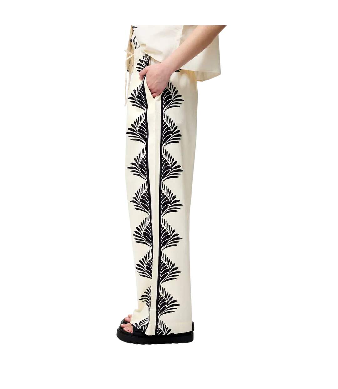 Pantalon Motif/style Floral Femme Noir French Connection-4