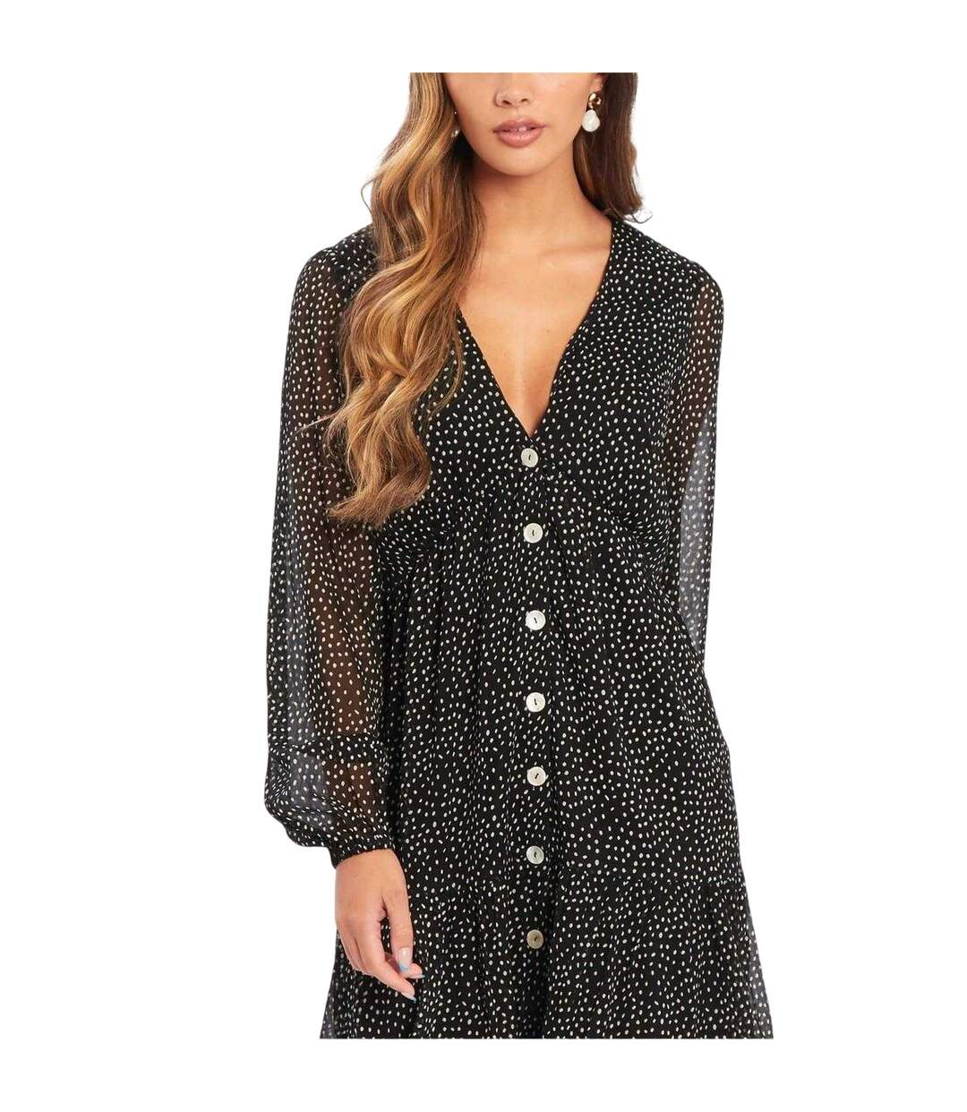 Robe À Smocks Motif/style Cachemire Femme Noir Be You-4