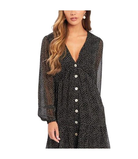 Robe À Smocks Motif/style Cachemire Femme Noir Be You