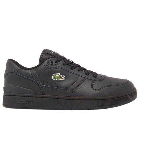 Mens T-clip Leather Flat Trainers Black Lacoste