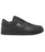 Mens T-clip Leather Flat Trainers Black Lacoste-1