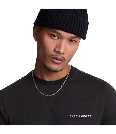 T-shirt Style Logo Brodé Homme Noir Blanc Lyle & Scott