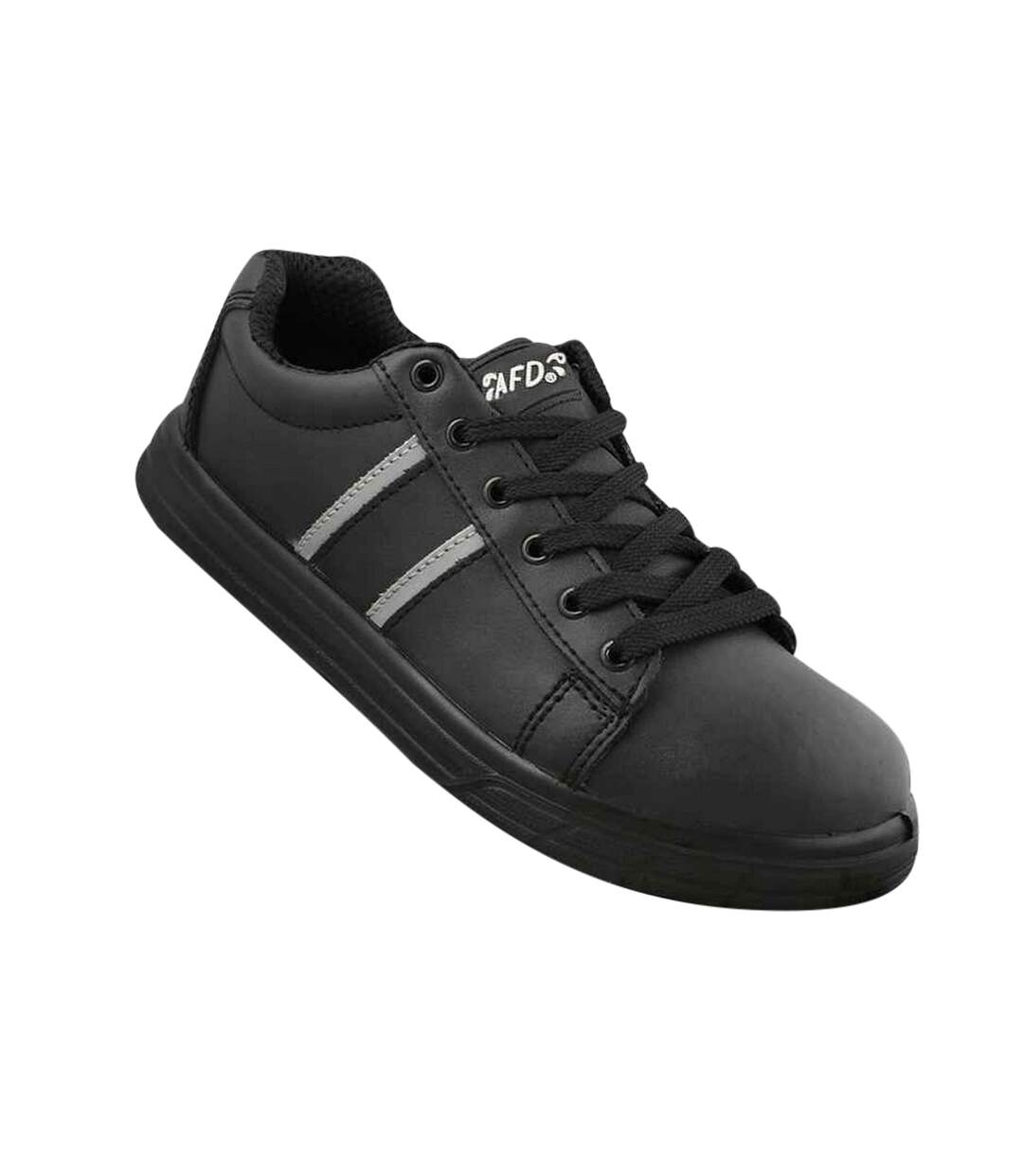 Unisex adult leather safety trainers black Dennys-1