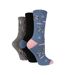 Wild Feet - 3 Paires Chaussettes Fantaisie Humour Femme Animaux Coton Couleur-1