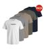 Lot De 5  T-shirts Corp Homme Blanc Gris Bleu Marine Kaki Beige Jack And Jones-1