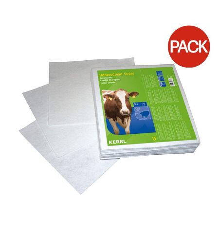 Pack of 5  Reusable paper cow udder sheets 0 34cm x 37cm white Kerbl