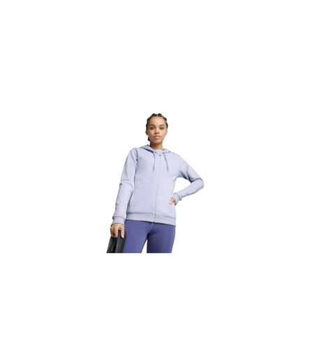 Womens/ladies Essential Fleece Full Zip Hoodie Blue Puma