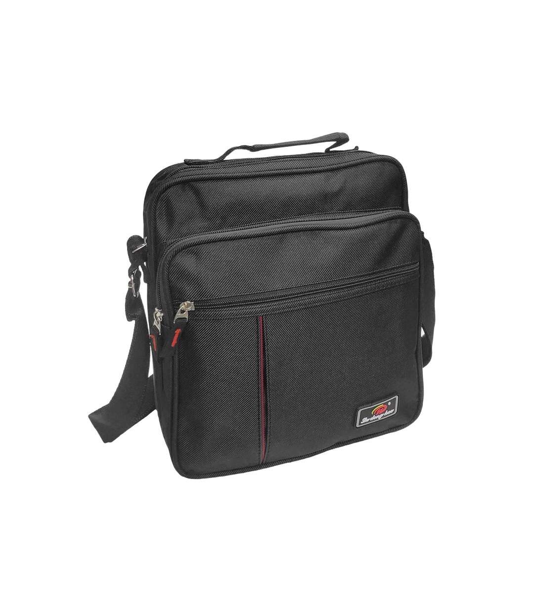 Sacoche pour homme - Multi-poches - Pochette textile - Noir-3